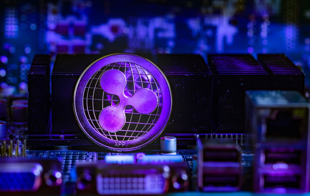 Ripple XRP Münze auf Grafikkarte Ledger Account Phishing