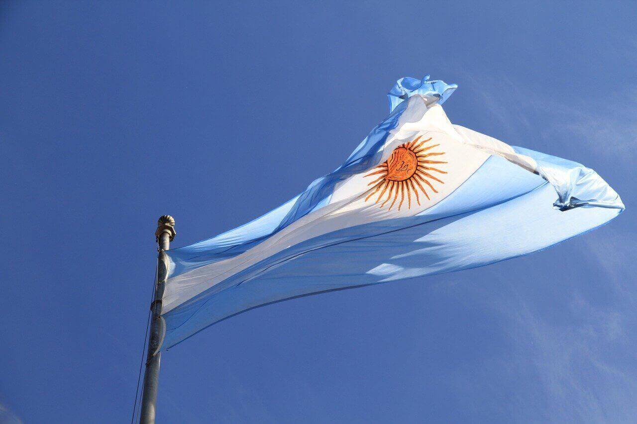 Bitcoin in Argentinien Flagge