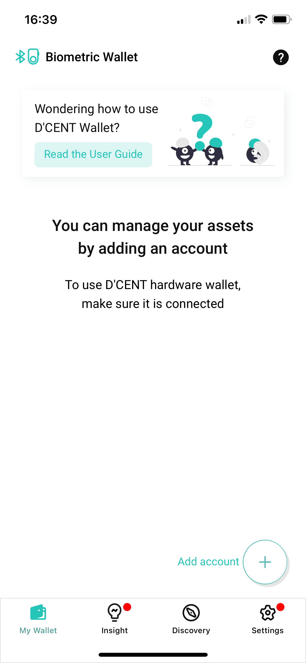 D'Cent Account hinzufügen