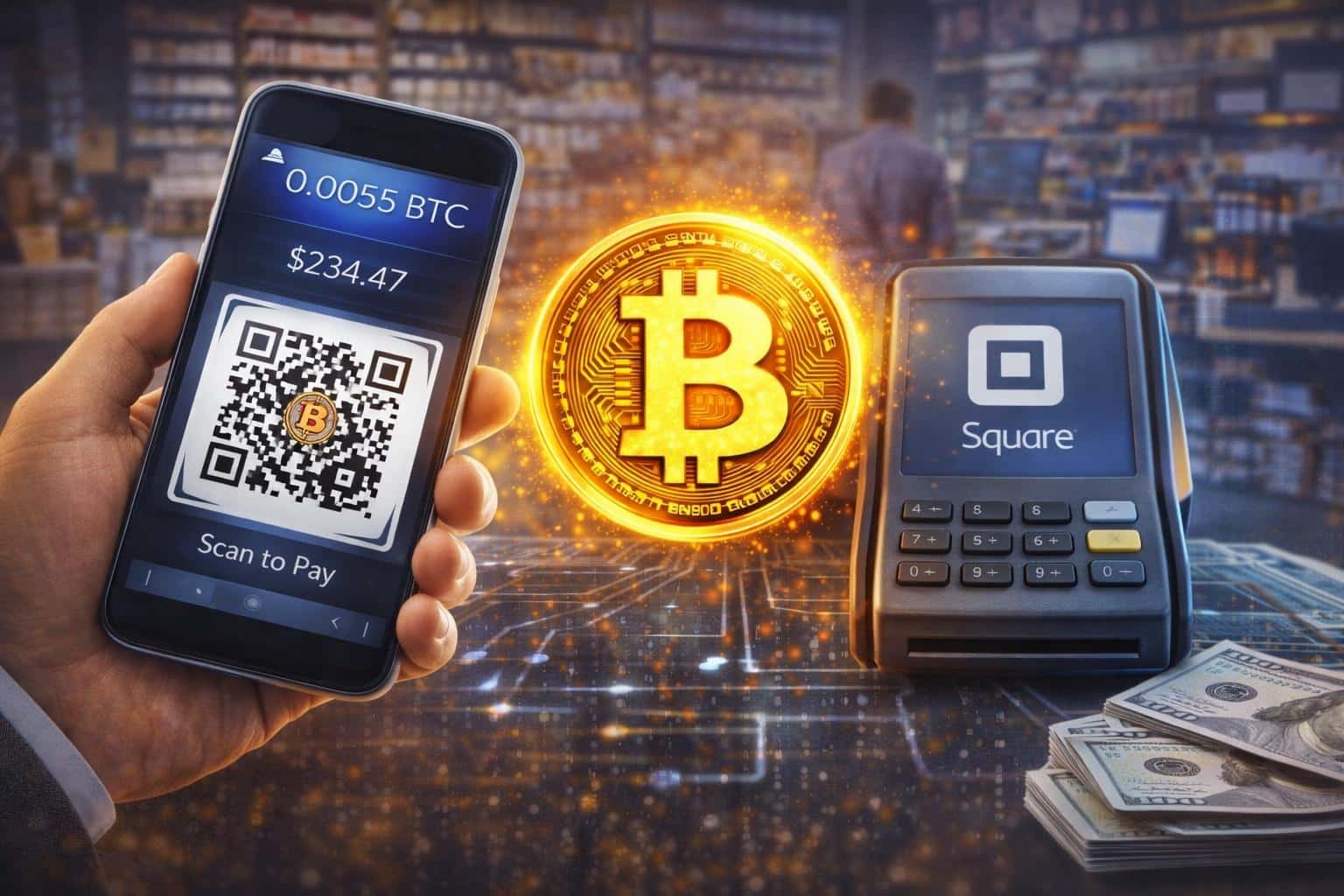 Bitcoin Zahlung im Einzelhandel: Square schaltet Bitcoin bei Millionen Händlern automatisch ein