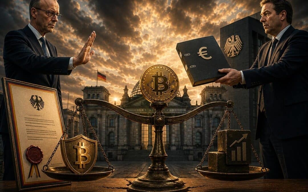 Bitcoin Haltefrist Aus: Merz kontert Klingbeil und beruft sich auf den Koalitionsvertrag