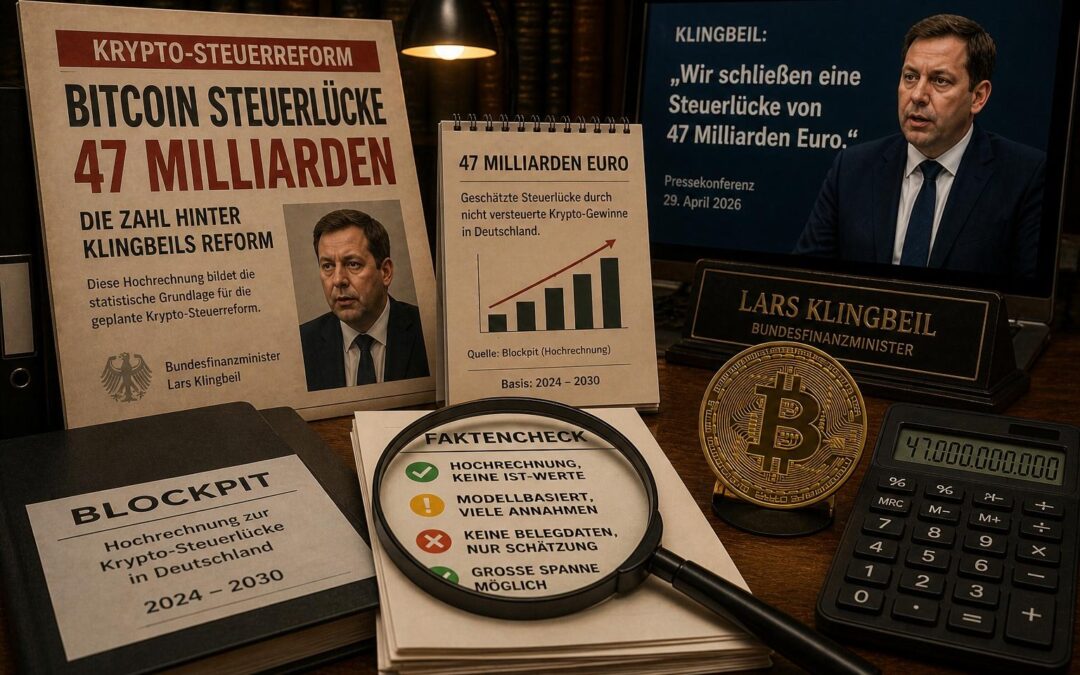 Bitcoin Steuerlücke 47 Milliarden: Die Zahl hinter Klingbeils Reform im Faktencheck