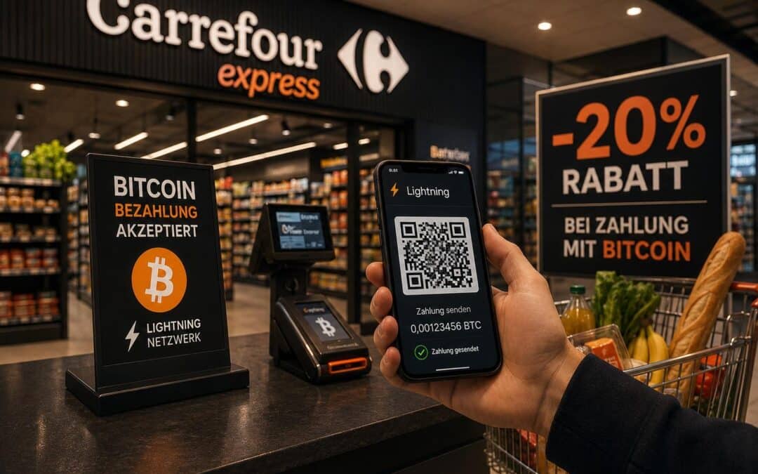Bitcoin im Einzelhandel: Carrefour-Markt zahlt 20 Prozent für den Aufbau einer Bitcoin-Reserve