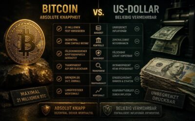 Absolute Knappheit von Bitcoin: Bitcoin gegen US-Dollar im Vergleich der Geldeigenschaften