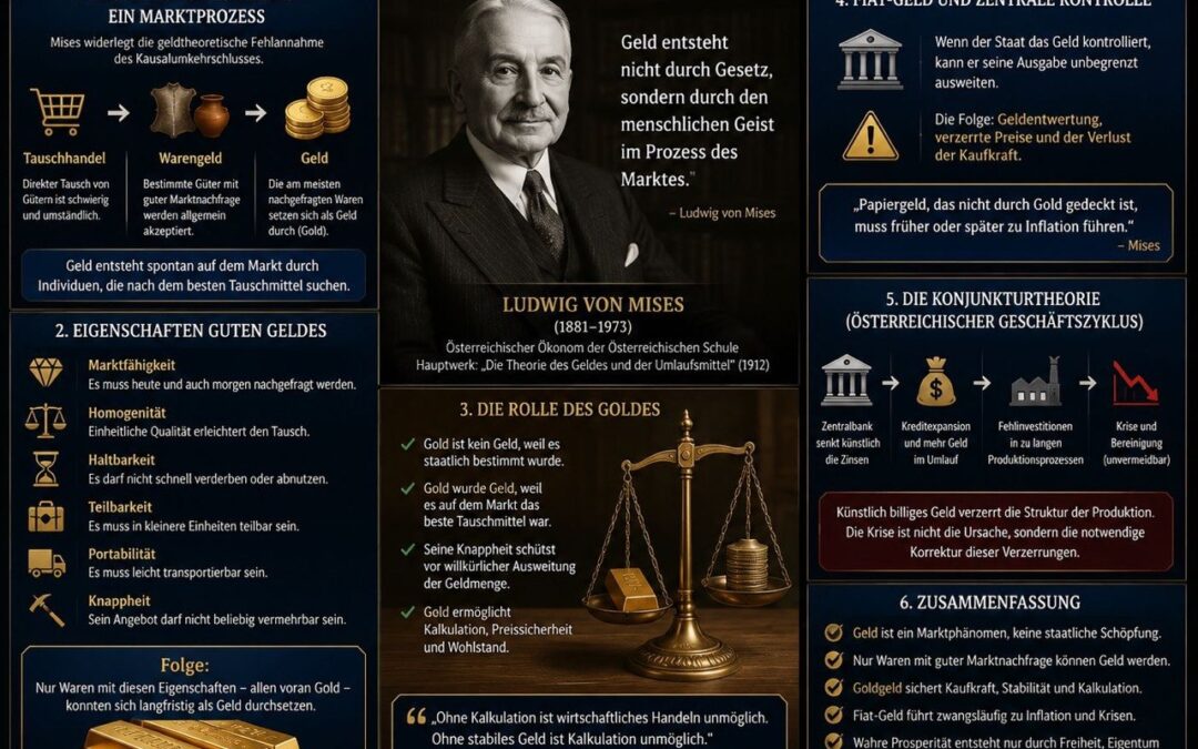 Ludwig von Mises Geldtheorie: Warum Geld seinen Wert aus dem Markt bezieht