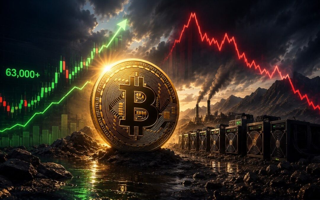 Bitcoin Kursanalyse: Erholung über 63.000 US-Dollar bei Hashprice unter Druck