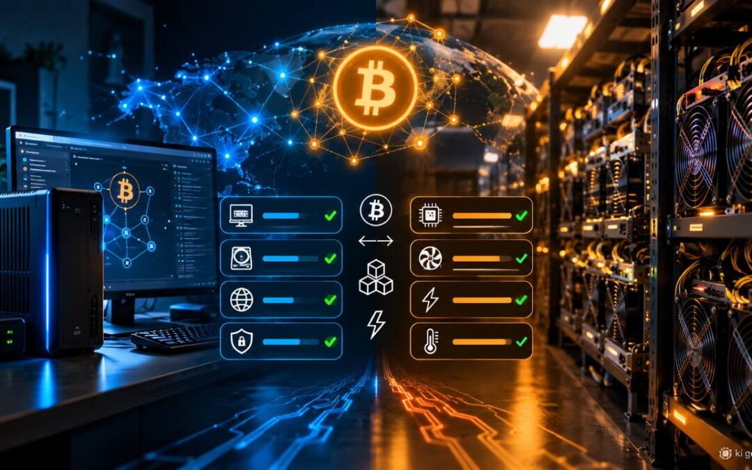 Bitcoin Mining Anforderungen: Mining und Node im Vergleich
